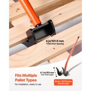 pallet buster tool, 50 inch carbon steel handle wrecking pry bar, 2000 lbs weight capacity, heavy duty deck board removal tool, breaker bar for flooring, framing, roofing, trim, drywall