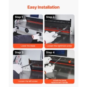 paper cutter blade, heavy duty steel blade replacement suitable for professional cutter e490t, paper trimmer machine spare blade,560 x 56 x 8 mm