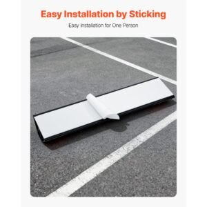 parking stopper, 16 inch 2 pcs heavy duty parking aid for garage, pp curb garage floor stopper with reflective strips, vehicles gadgets for cars vans trucks tire wheel guide block stops bumpers