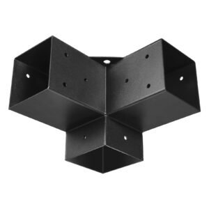 pergola bracket kit, 4x4 inch (inner size 3.5x3.5), 4 pcs 3 way heavy duty corner bracket woodworks diy post base kit, easy installation wooden beams for gazebos, patio pergolas, log cabin