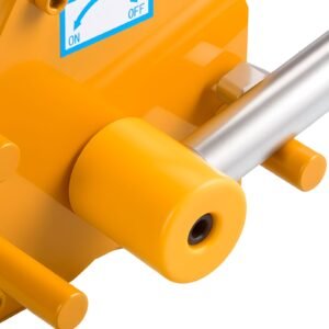 permanent magnetic lifter, 1320 lbs pulling capacity, heavy duty n42 neodymium lifting magnet with release handle and steel hook, used in shop crane and hoist, for lifting plate steel, board