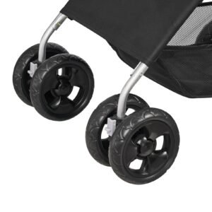 pet stroller, 35 lbs weight capacity, foldable dog stroller cart, 4 wheels cats pram with detachable carrier & mesh windows, portable animal carrier with brake for small to medium pets
