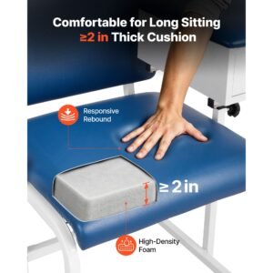 phlebotomy chair 500lbs blood draw medical chair with drawer, comfortable blood drawing chairs with adjustable armrests, soft padded seat, easy to clean pvc leather for hospitals clinics
