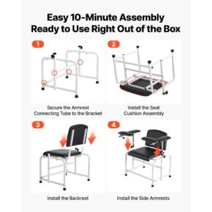 phlebotomy chair 750lbs capacity blood draw medical chair, comfortable blood drawing chairs with adjustable armrests, soft padded seat, easy to clean pvc leather for hospitals clinics