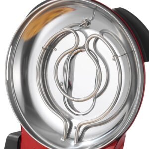 pizza oven, 12 in electric pizza maker, 1200w electric pizzas cooker with cordierite stone, 5 mode temperature control, viewing window for precise cooking, heats up to 788 ˚f, for home (red)