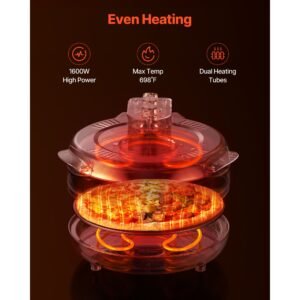 pizza oven, 14 in electric pizza maker, 1600w electric pizzas cooker with cordierite stone, 5 mode temperature control, viewing window for precise cooking, heats up to 698 ˚f, for home kitchen