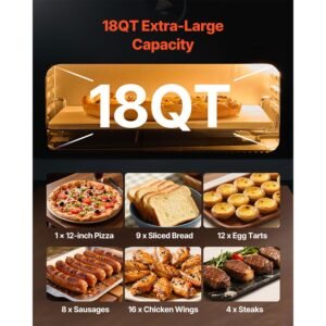 pizza oven, 8 presets electric pizza ovens air fry combo, 12 inch indoor pizza maker smart knob control , 750 fahrenheit max temp, ipx4 waterproof countertop pizza cooker w/pizza stone