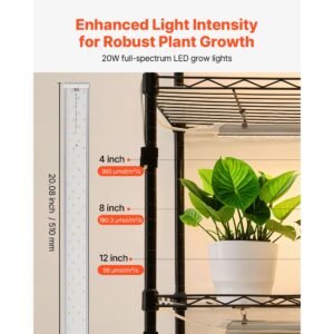 plant shelf with grow light, 6 tier double row plant stand, 71in tall indoor plants display rack with wheels & timer, 200w full spectrum grow lights, metal flower pot holder for seed starting