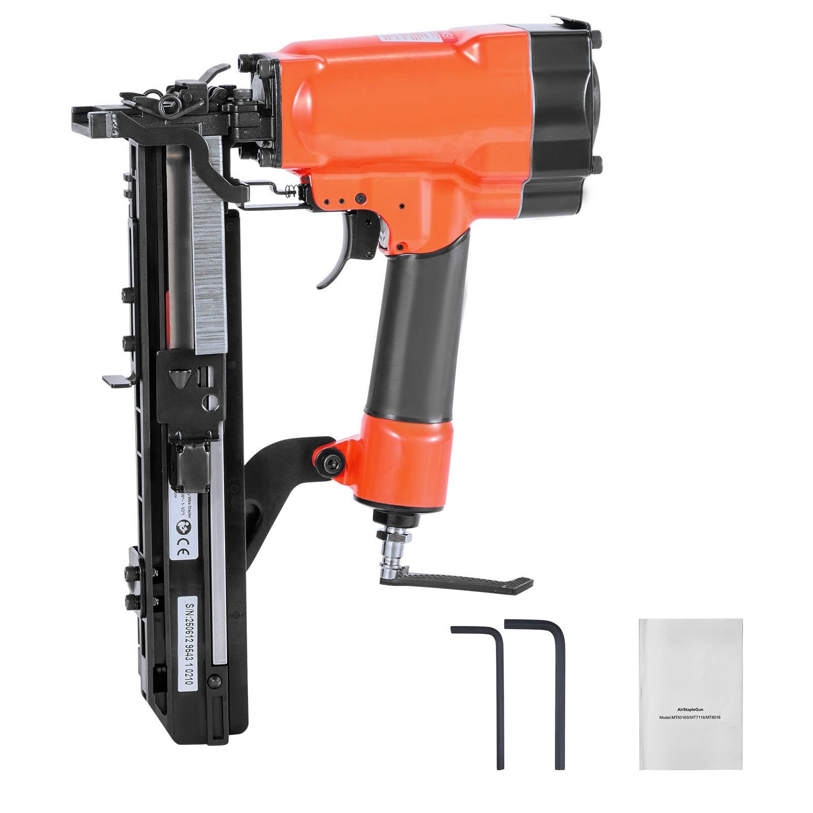 pneumatic staple gun, 16 gauge 1 inch wide crown pneumatic stapler 5/8" to 1 1/2" length, 70 120psi air staple gun with two firing modes for roof decking, wall sheathing, fencing, subflooring