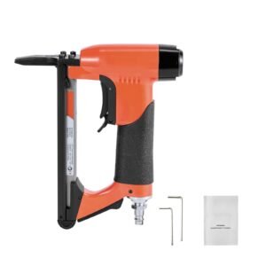 Pneumatic Staple Gun, 20 Gauge Long-Nose Upholstery Stapler for 50 Series Fine Wire Staples 1/2-inch Crown 1/4"-5/8" Length, Max 110PCS Loading Air Staple Gun for Upholstering, Woodworking, DIY