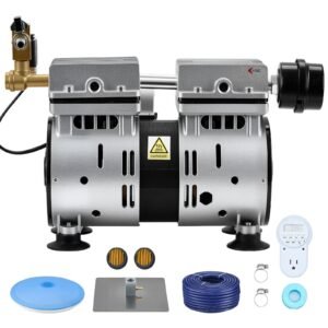 Pond Aerators, 5.2CFM Aeration System for Lakes up to 3 Acres, 3/4 HP Air Compressor, 1 Diffuser & 100' Weighted Tubing, Outdoor Pond Aeration Pump for Deep Water Oxygen Circulation
