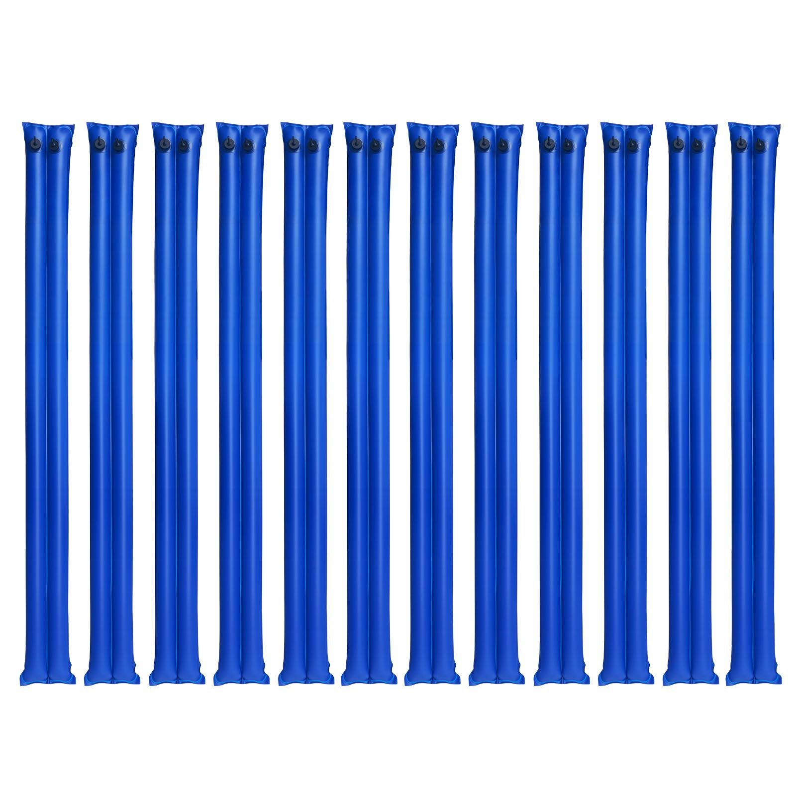 pool cover water bags, 12 packs 8 ft, double chamber pool cover water tubes, 0.4mm thick pvc bags weights with leakproof screw cap, for inground swimming pool covers winter closing, blue
