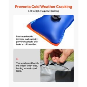 pool cover water bags, 6 packs 4 ft, single chamber pool cover water tubes, 0.4mm thick pvc bags weights with leakproof screw cap, for inground swimming pool covers winter closing, blue