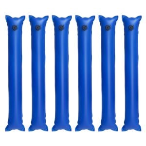 Pool Cover Water Bags, 6 Packs 4 Ft, Single Chamber Pool Cover Water Tubes, 0.4mm Thick PVC Bags Weights with Leakproof Screw Cap, for Inground Swimming-Pool Covers Winter Closing, Blue