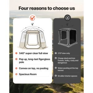 pop up bubble tent, 10 x 9.2 ft waterproof & uv resistant, clear camping tent shelter, outdoor garden dome igloo tents with windows, 540° panoramic view, for 4 8 persons patio backyard