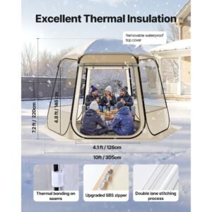 pop up bubble tent, 10 x 9.2 ft waterproof & uv resistant, clear camping tent shelter, outdoor garden dome igloo tents with windows, 540° panoramic view, for 4 8 persons patio backyard