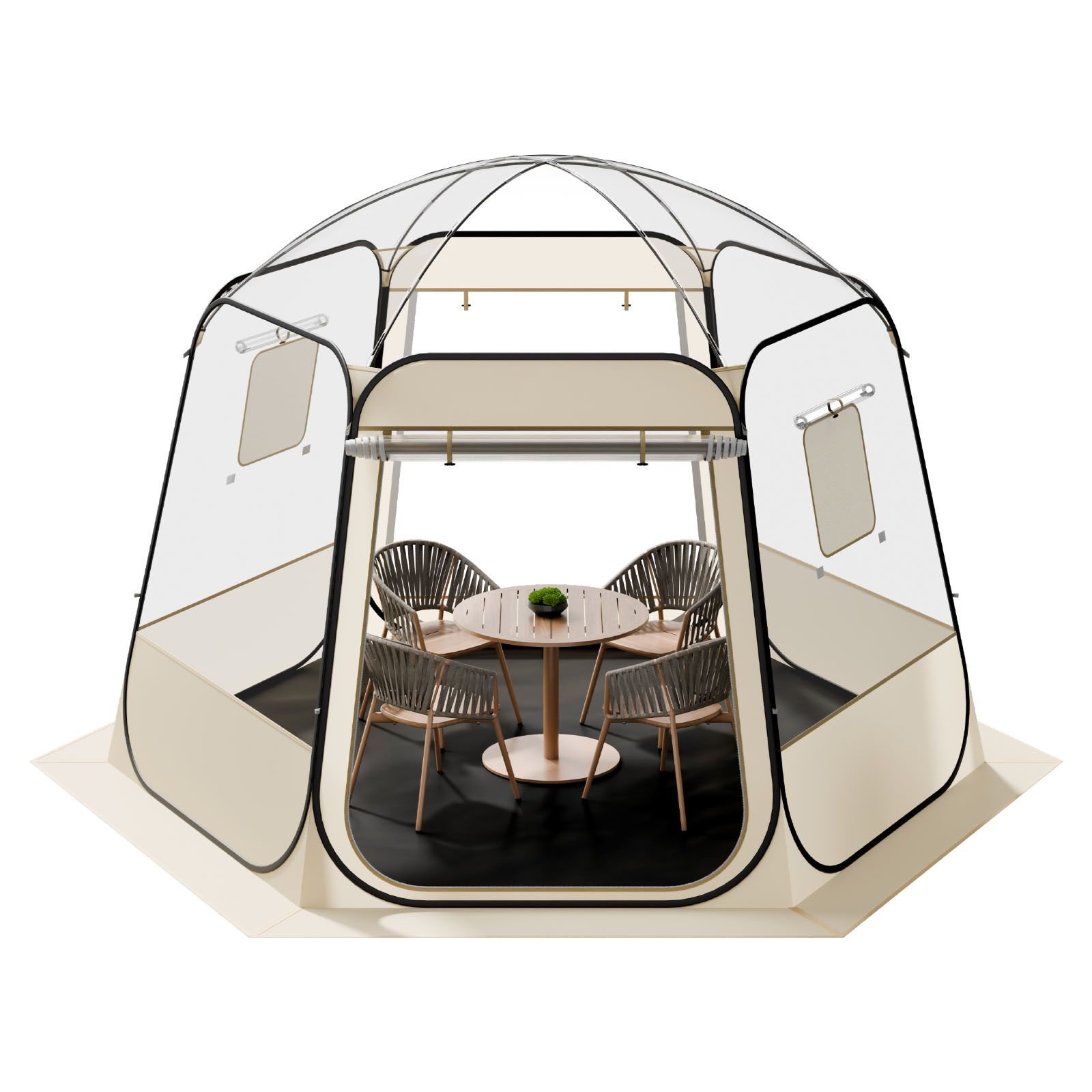 pop up bubble tent, 10 x 9.2 ft waterproof & uv resistant, clear camping tent shelter, outdoor garden dome igloo tents with windows, 540° panoramic view, for 4 8 persons patio backyard