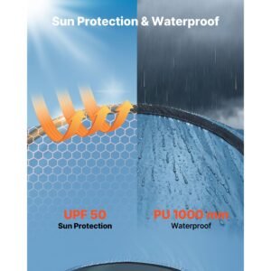 pop up shower tent, instant portable privacy tent changing room with hanging bag, ground stakes, ropes, carry bag, 190t polyester with silver coating, quick setup, for camping, beach, fishing