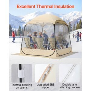 pop up sports tent, 72x72 in clear bubble tent for 2 4 persons, waterproof outdoor pod with floor mat & top cover, garden igloo dome tents camping shelter for events fishing cheering