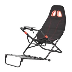 Portable Racing Wheel Stand, Foldable & Adjustable Steering Sim Wheel Stand, 18.5 in Seat Inner Width, Compatible with Logitech G923/G920/G29, Thrustmaster T248P, Fanatec, Hori, Mad Catz, Black