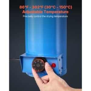 portable welding rod oven, 10lbs capacity electrodes drying oven 230w 120v, 86 to 302fahrenheit adjustable welding rods dryer for 18 inch stick electrodes with easy to carry side handle