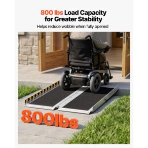 portable wheelchair ramp, 3ft, non slip aluminum folding handicap ramp for wheelchair, 800 lbs capacity, door threshold ramps for home steps, stairs, entry, threshold, doorways, scooter, curbs