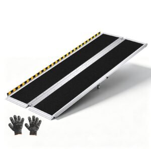 Portable Wheelchair Ramp, 6FT, Non-Slip Aluminum Folding Handicap Ramp for Wheelchair, 800 lbs Capacity, Door Threshold Ramps for Home Steps, Stairs, Entry, Threshold, Doorways, Scooter, Curbs