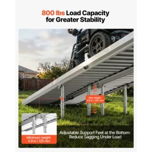 portable wheelchair ramp, 7ft, non slip aluminum folding handicap ramp for wheelchair, 800 lbs capacity, door threshold ramps for home steps, stairs, entry, threshold, doorways, scooter, curbs