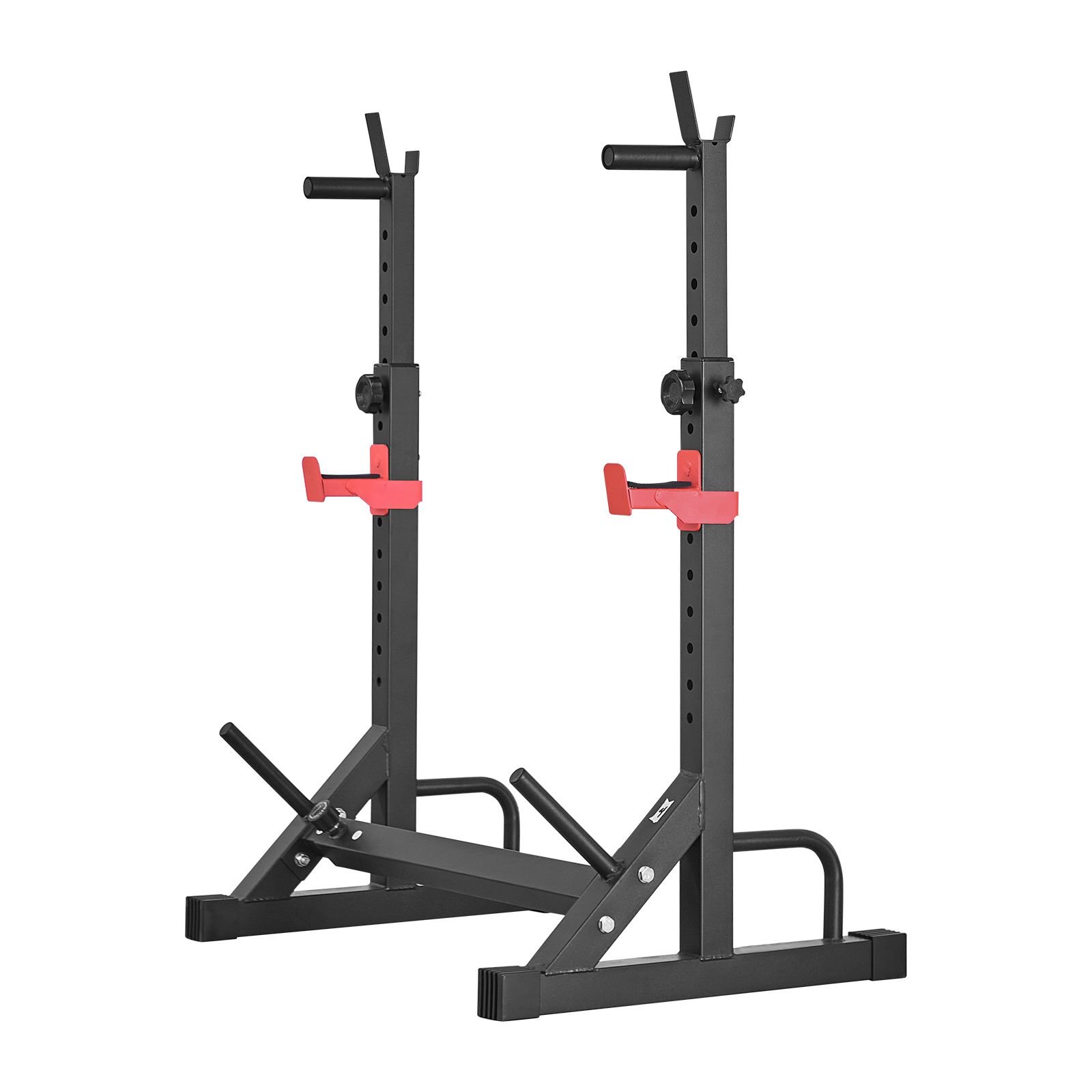 power cage squat rack, home gym power rack with adjustable height & width, 550lbs strength training workout equipment with barbell storage racks & j hooks for bench press, squat, weight lifting