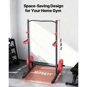 power cage squat rack, multifunctional power rack home gym, 1000lbs strength training workout equipment with 4 band pegs, adjustable j hooks & safety bars for barbell squat bench press pull up