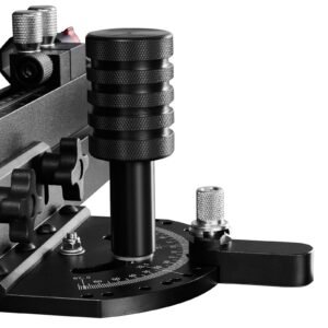 precision miter gauge, standard slot 3/4'' x 3/8'', aluminum alloy table saw miter gauge with 18 in grating 15 angle stops adjustable spring loaded plunger and removable disc, for woodworking