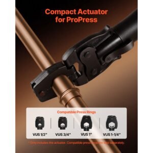 press actuator for compact series press tools, compatible with 1/2", 3/4", 1" & 1 1/4" press rings for propress copper pipes works with 24kn press tools (ring not included)