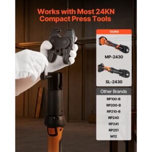 press actuator for compact series press tools, compatible with 1/2", 3/4", 1" & 1 1/4" press rings for propress copper pipes works with 24kn press tools (ring not included)