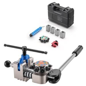 Professional Brake Line Flaring Tool, 45 & 37 Degree Double Flare Bubble Flare Tool Kit for 3/16", 1/4", 5/16", 3/8" Copper Aluminum Thin Steel Tubes