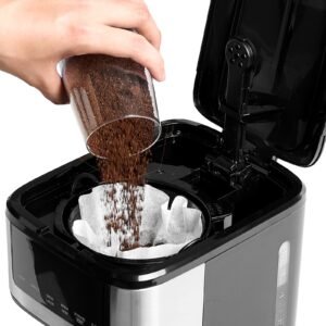 programmable coffee maker, 12 cup programmable drip coffee makers with touch screen, 4 hour keep warm coffee makers drips, 2 brew strengths drip coffee machine for home, 24 hour programmable