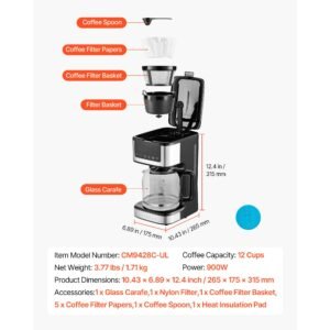 programmable coffee maker, 12 cup programmable drip coffee makers with touch screen, 4 hour keep warm coffee makers drips, 2 brew strengths drip coffee machine for home, 24 hour programmable