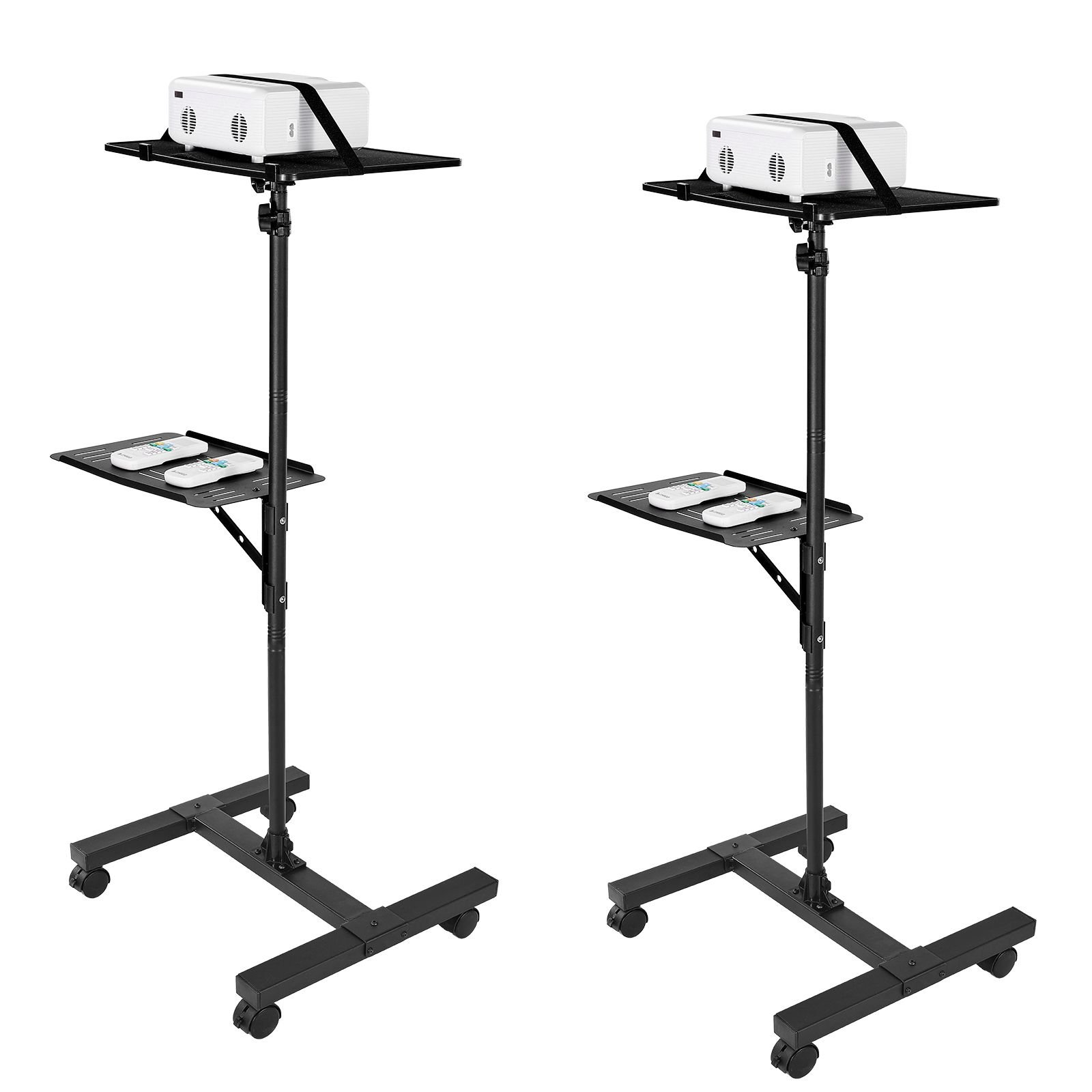 projector stand, 2 shelves laptop floor stand, projector stands table with adjustable height 33.86 to 53.54 inch, i beam frame projectors stands tripod for meetings, outdoor movies, video stand