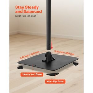 projector stand, projector floor stand with adjustable height 30.3 to 63.4 inch, 360° horizontal rotation projectors cart for meetings, outdoor movies, video stand, gimbal mount or tray support