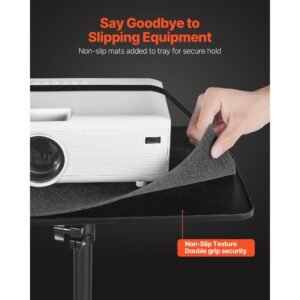 projector stand, projector floor stand with adjustable height 30.3 to 63.4 inch, 360° horizontal rotation projectors cart for meetings, outdoor movies, video stand, gimbal mount or tray support