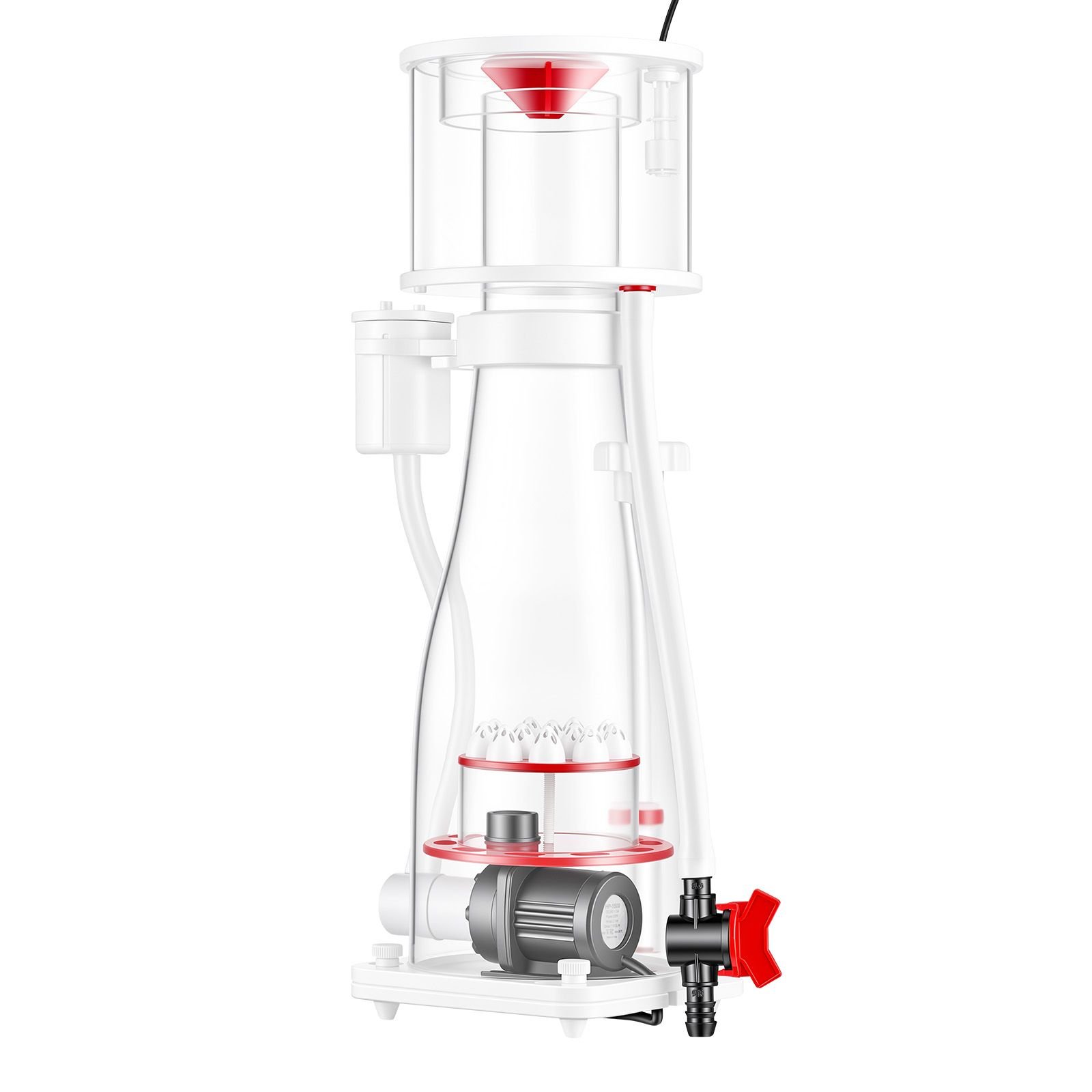 protein skimmer for 106 185 gal saltwater aquariums in sump with pump, protein skimmer with dc pinwheel pump, adjustable control, for 106 185 gal saltwater aquarium & reef tank, in sump use only