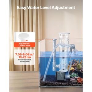 protein skimmer for 20 30 gal saltwater aquarium hang on with dc pump, protein skimmer with dc pinwheel pump, adjustable control, for 20 30 gallon small saltwater aquariums & reef tank fish tank