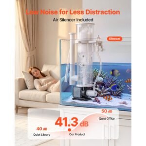 protein skimmer for 30 80 gal saltwater aquarium hang on with dc pump, protein skimmer with dc pinwheel pump, adjustable control, for 30 80 gal medium saltwater aquariums & reef tank fish tank