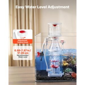 protein skimmer for 53 106 gal saltwater aquariums internal with pump, protein skimmer with dc pinwheel pump, adjustable control, air silencer, for 53 106 gallon saltwater aquariums & reef tank