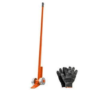 Prylever Bar, 11000 lbs Weight Capacity, 67 Inch Carbon Steel Handle Lever Dolly, Pry Lever Bar with Wheels for Large Pallets, Heavy Items, Concrete Blocks, Heavy Duty Equipment Handling