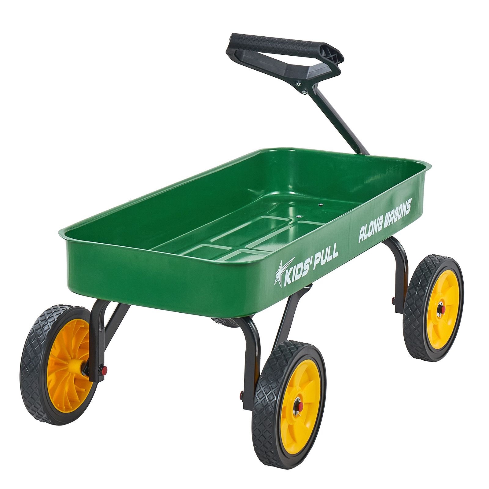 pull along wagon for kids, 39 inch toddler wagons, supports up to 176 lbs, all terrain wagons with handle, utility wagon cart birthday present for kids gardening beach camping, green