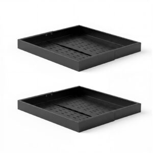 Pull Out Cabinet Organizer, 4 Pack Expandable Width (12.2"-18.9"), 20.47" Deep Pull Out Drawers for Cabinets, Sliding Drawer for Kitchen Pantry Cabinet Organizer with Nano Adhesive Strips, Black