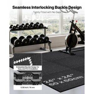 puzzle exercise mat, 12 pcs fitness equipment mats, 24 x 24 x 0.56 in, high density eva foam mat set, interlocking rubber soft tiles, protective floor padding with white dots for home gym office