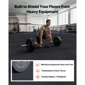 puzzle exercise mat, 24 pcs fitness equipment mats, 24 x 24 x 0.4 in, high density eva foam mats set, interlocking rubber soft tiles, protective floor padding with blue dots for home gym office