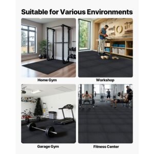puzzle exercise mat, 24 pcs fitness equipment mats, 24 x 24 x 0.4 in, high density eva foam mats set, interlocking rubber soft tiles, protective floor padding with blue dots for home gym office