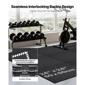 puzzle exercise mat, 24 pcs fitness equipment mats, 24 x 24 x 0.4 in, high density eva foam mats set, interlocking rubber soft tiles, protective floor padding with white dots for home gym office